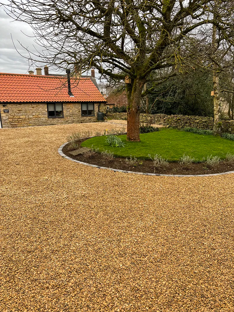 Newly completed driveway surfacing