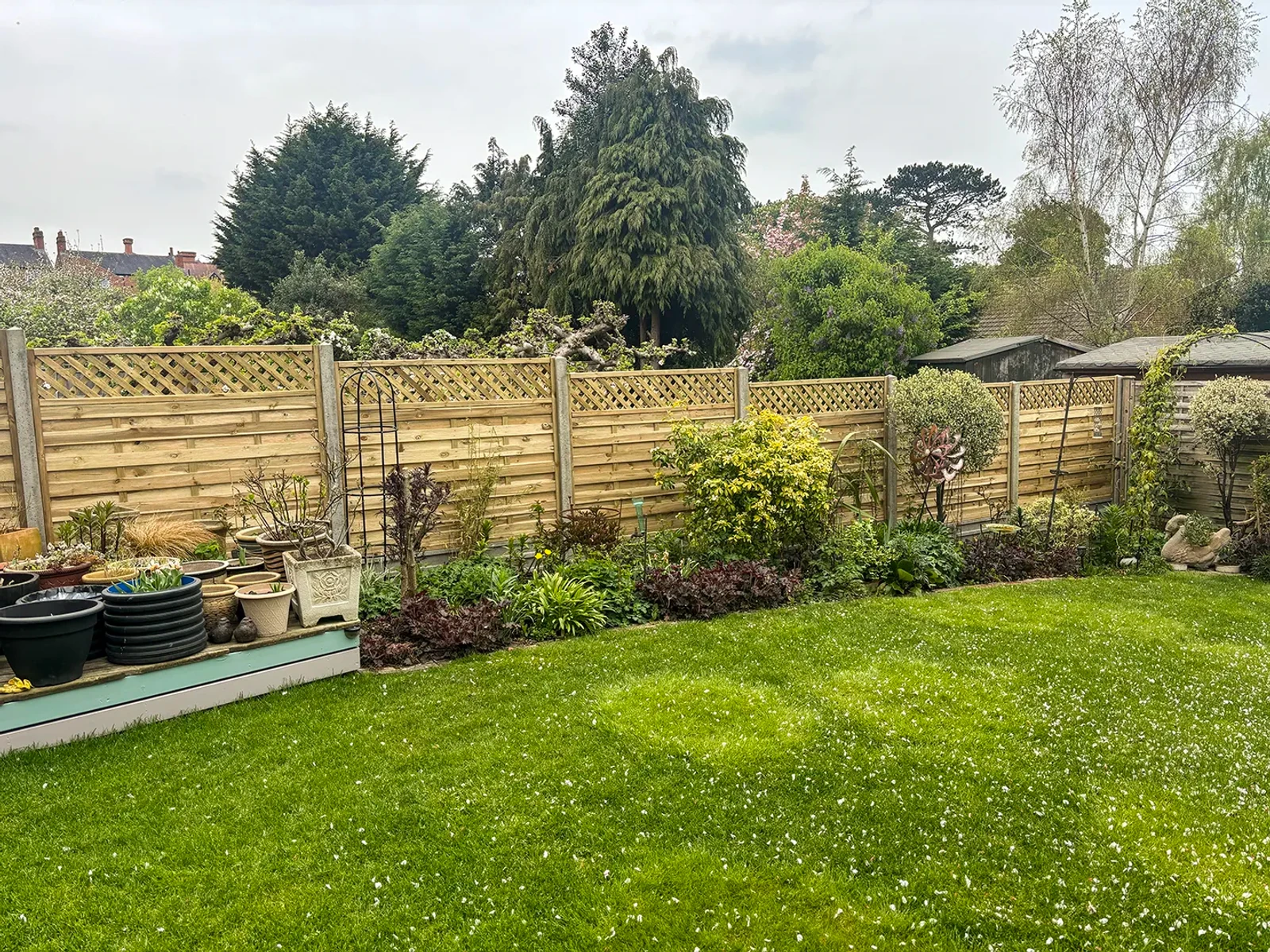 New fence installed in a Garden