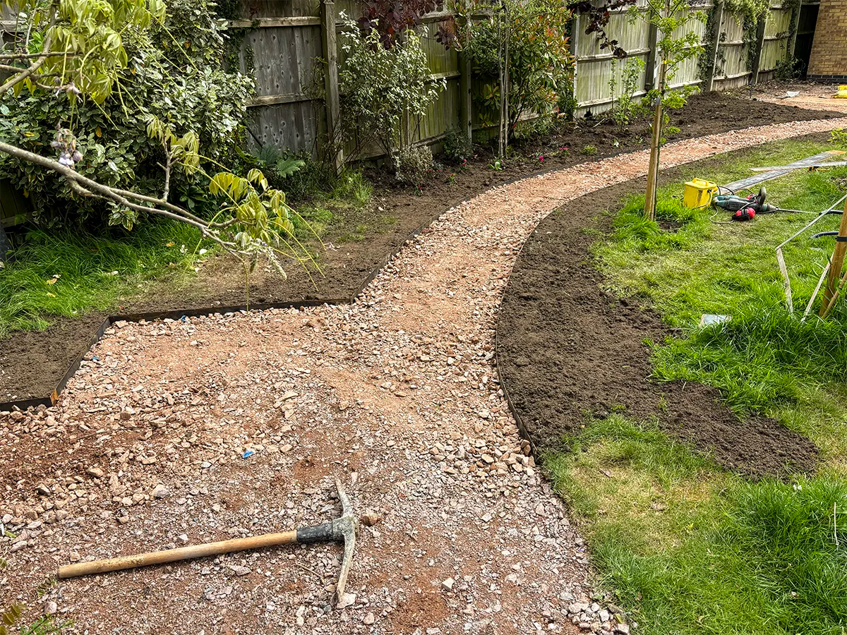 Garden pathway work in progress