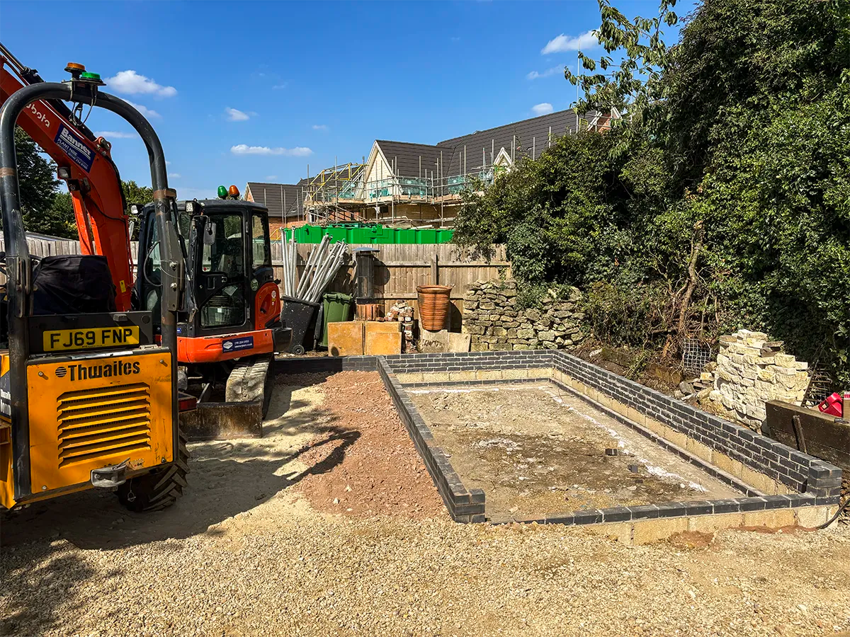 Groundworks and plant operation at a residential property