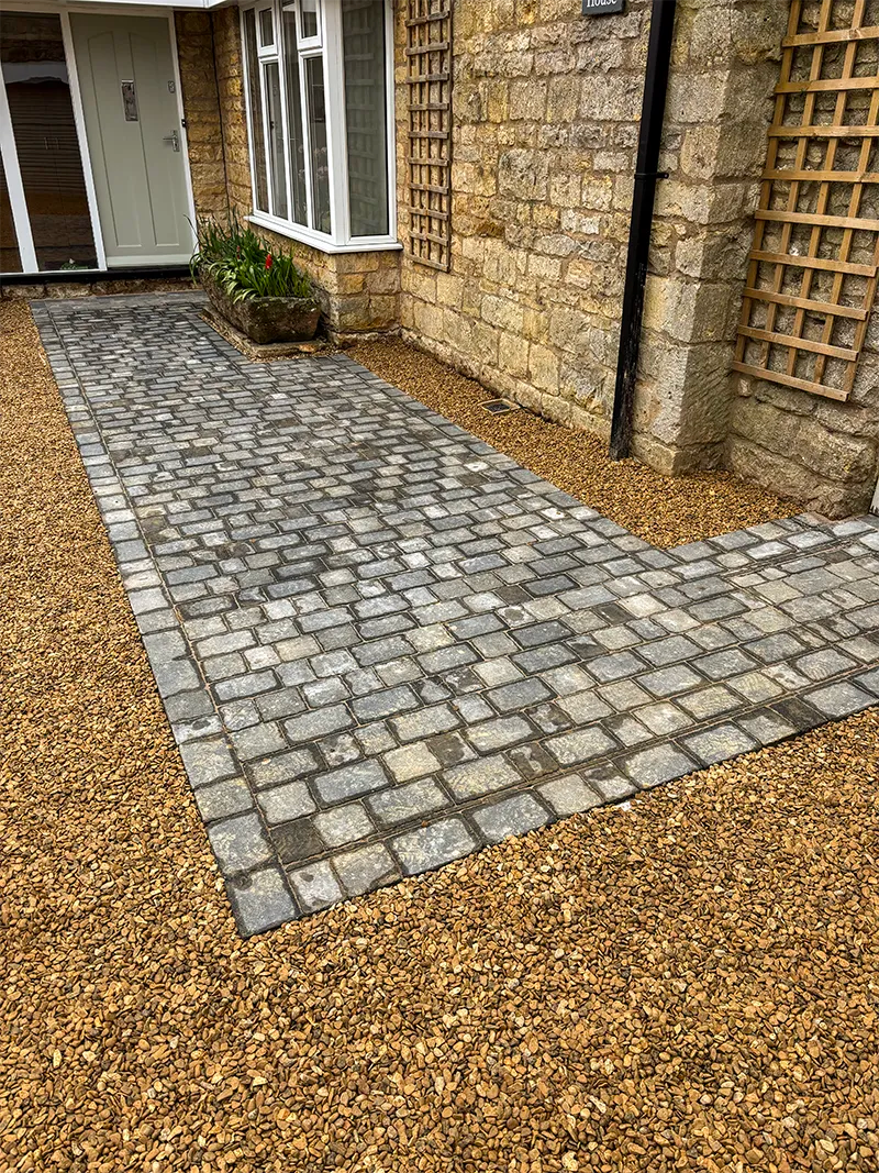 Block paved pathway