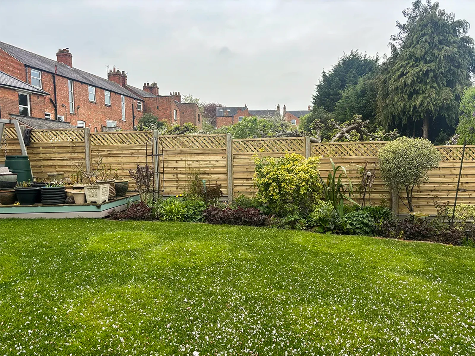 New fence installed in a Garden