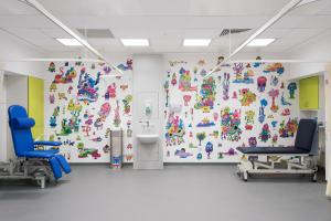 Image shows Jon Burgerman artwork at Sheffield Children's Hospital