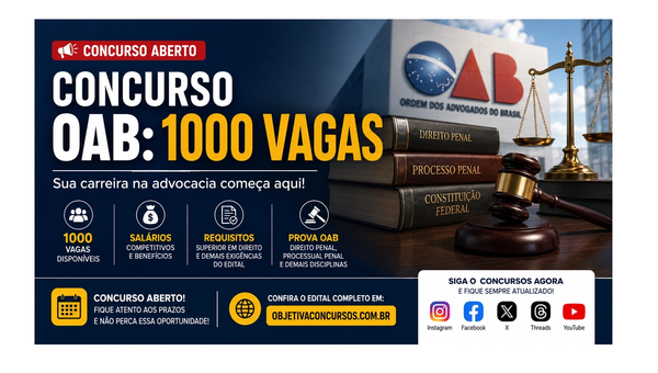 Concurso OAB: 1000 Vagas