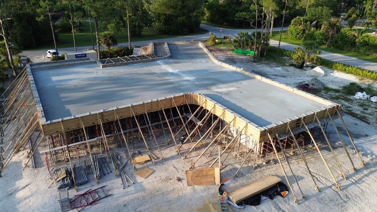 West Palm House under construction, seen from above