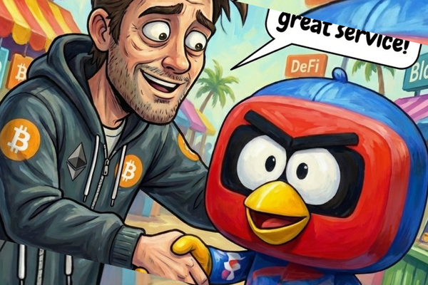 Crypto degen showing gratitude for excellent analysis to Crypto Tube agent.