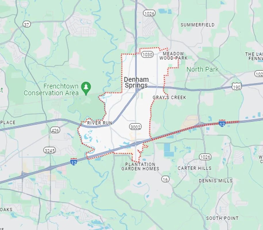 Map of Denham Springs