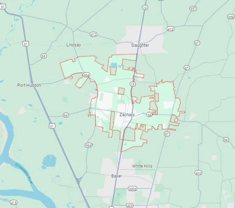 Map of Zachary