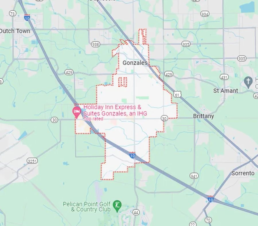 Map of Gonzales