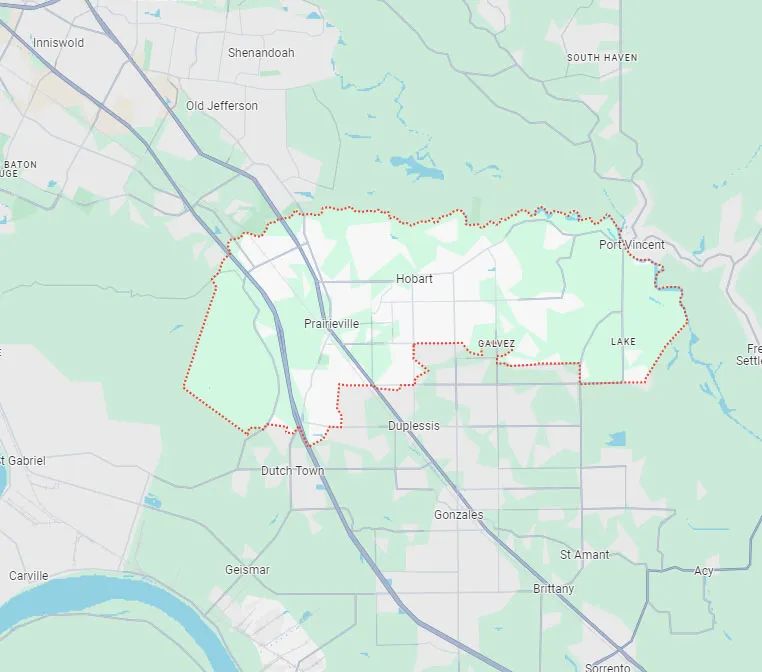 Map of Prairieville