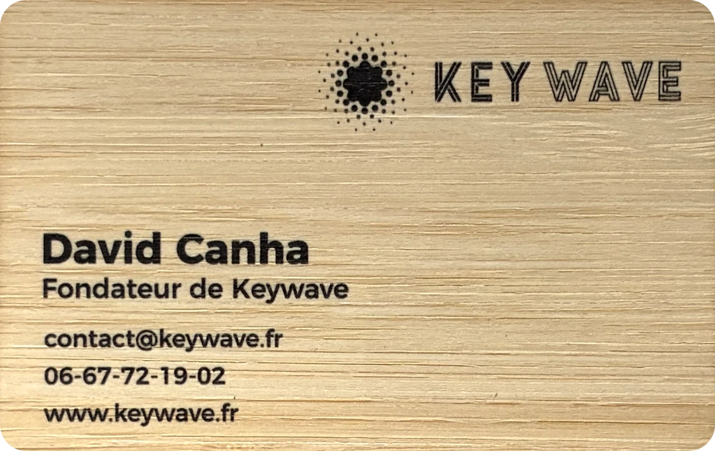 Carte de visite NFC en bambou, recto