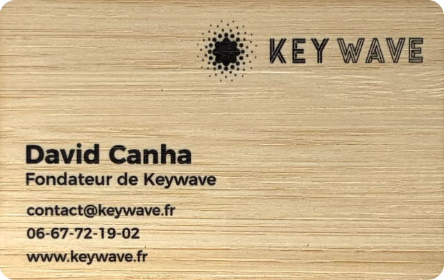 Carte de visite NFC en bambou, recto