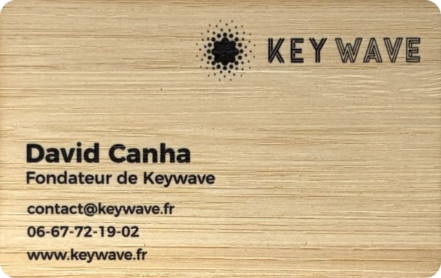 Carte de visite NFC en bambou, recto