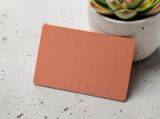 Visuel provisoire : Carte en PVC recyclé terracotta sur un béton clair