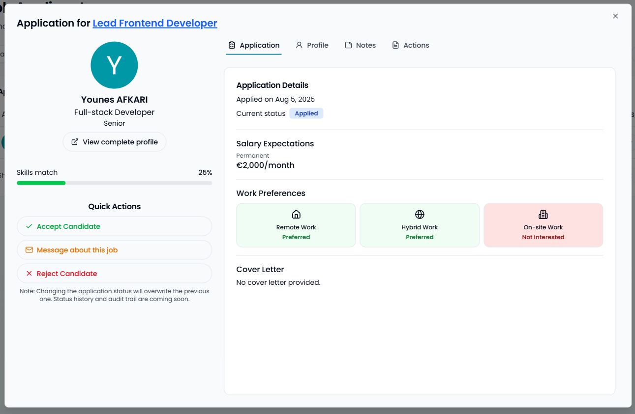 job application review