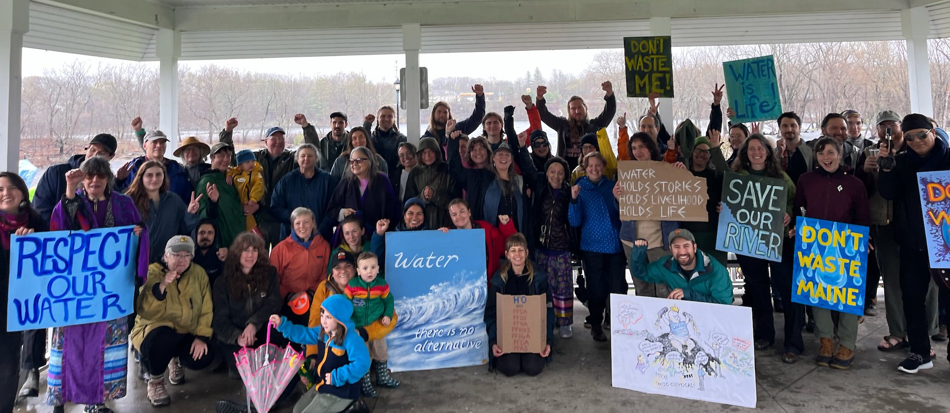 A group of conservation activists gather to advocate for climate action