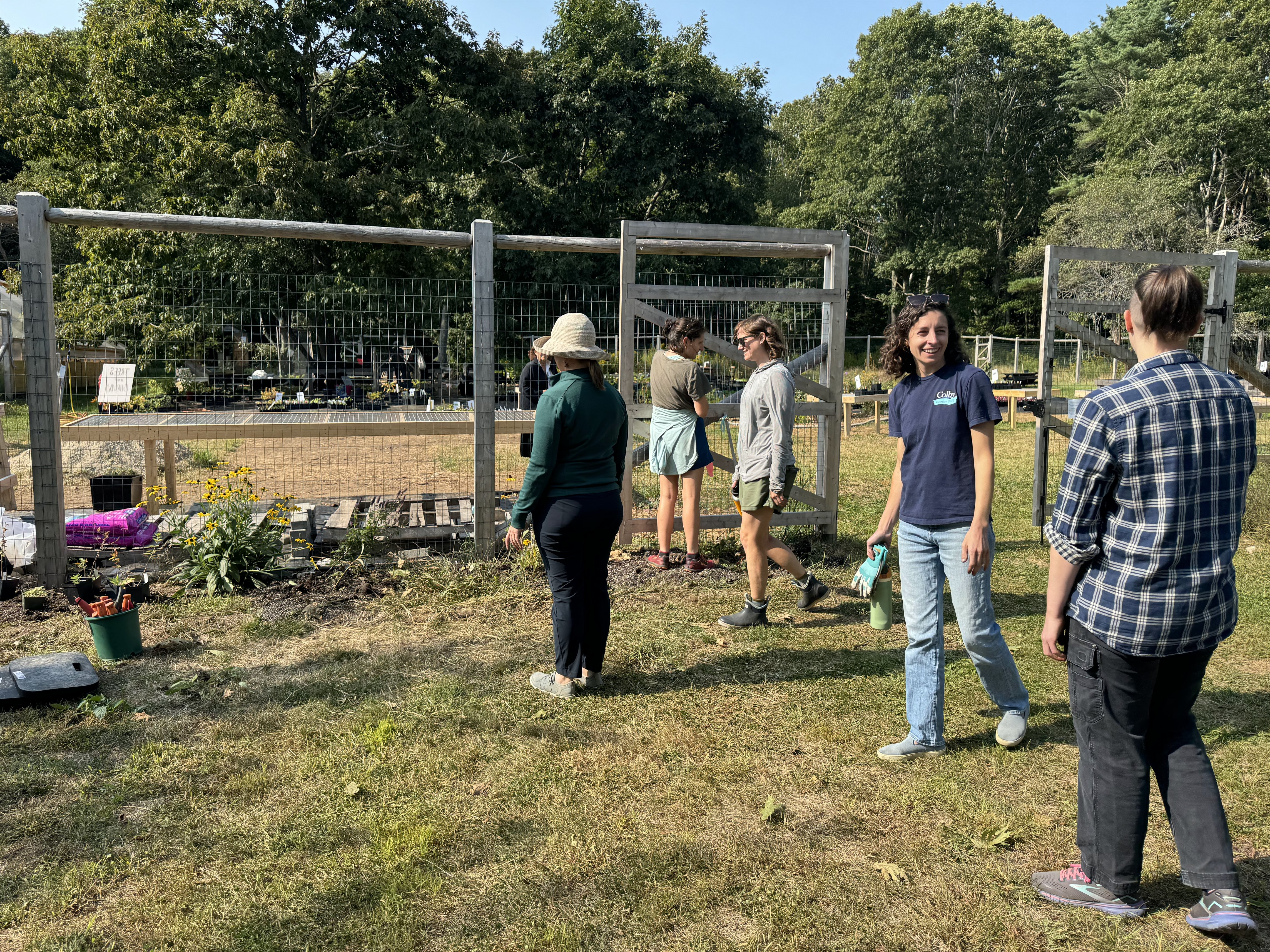 Rosalind Erwin and fellow colleagues work at a site visit at the Wild Seed Project