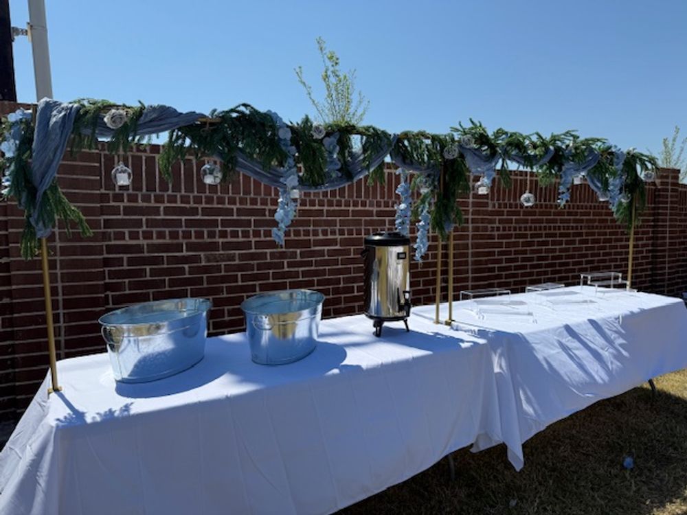 Baby shower backyard setup