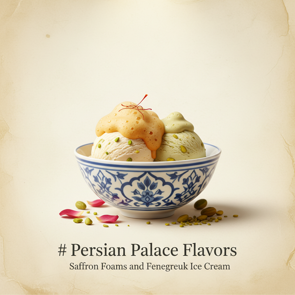 Persian Palace Flavors: Saffron Foams and Fenugreek Ice Cream