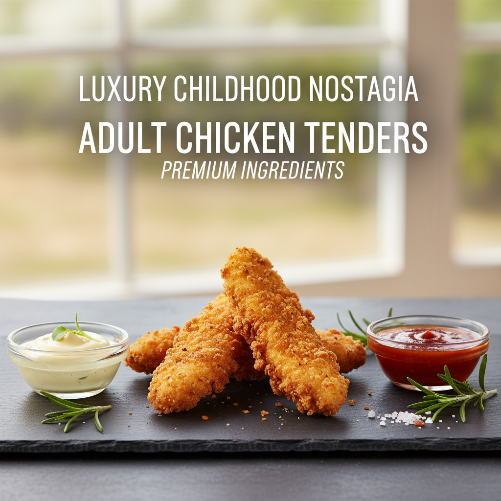 Luxury Childhood Nostalgia: Adult Chicken Tenders with Premium Ingredients