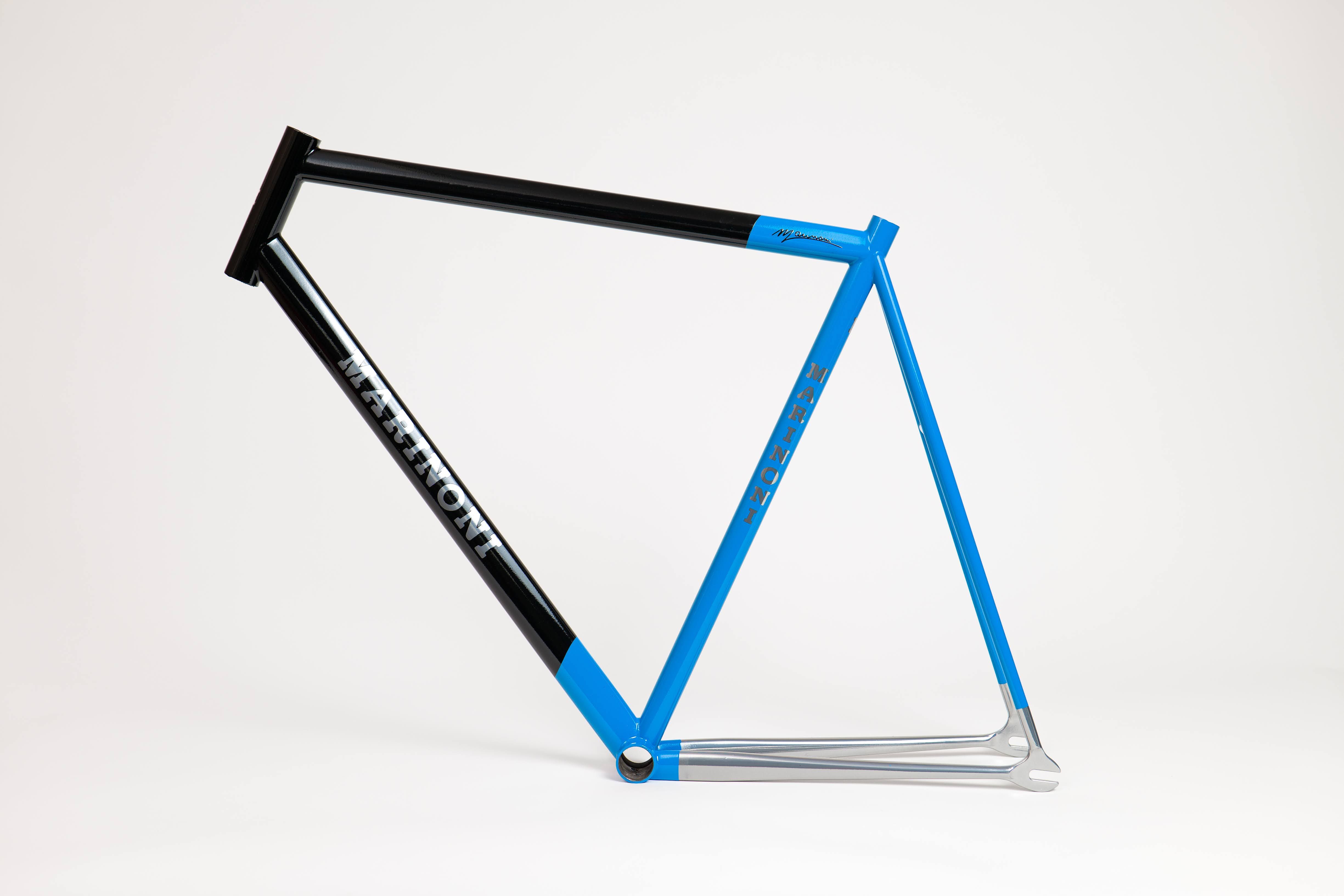 Bicycle frame, studio shot.