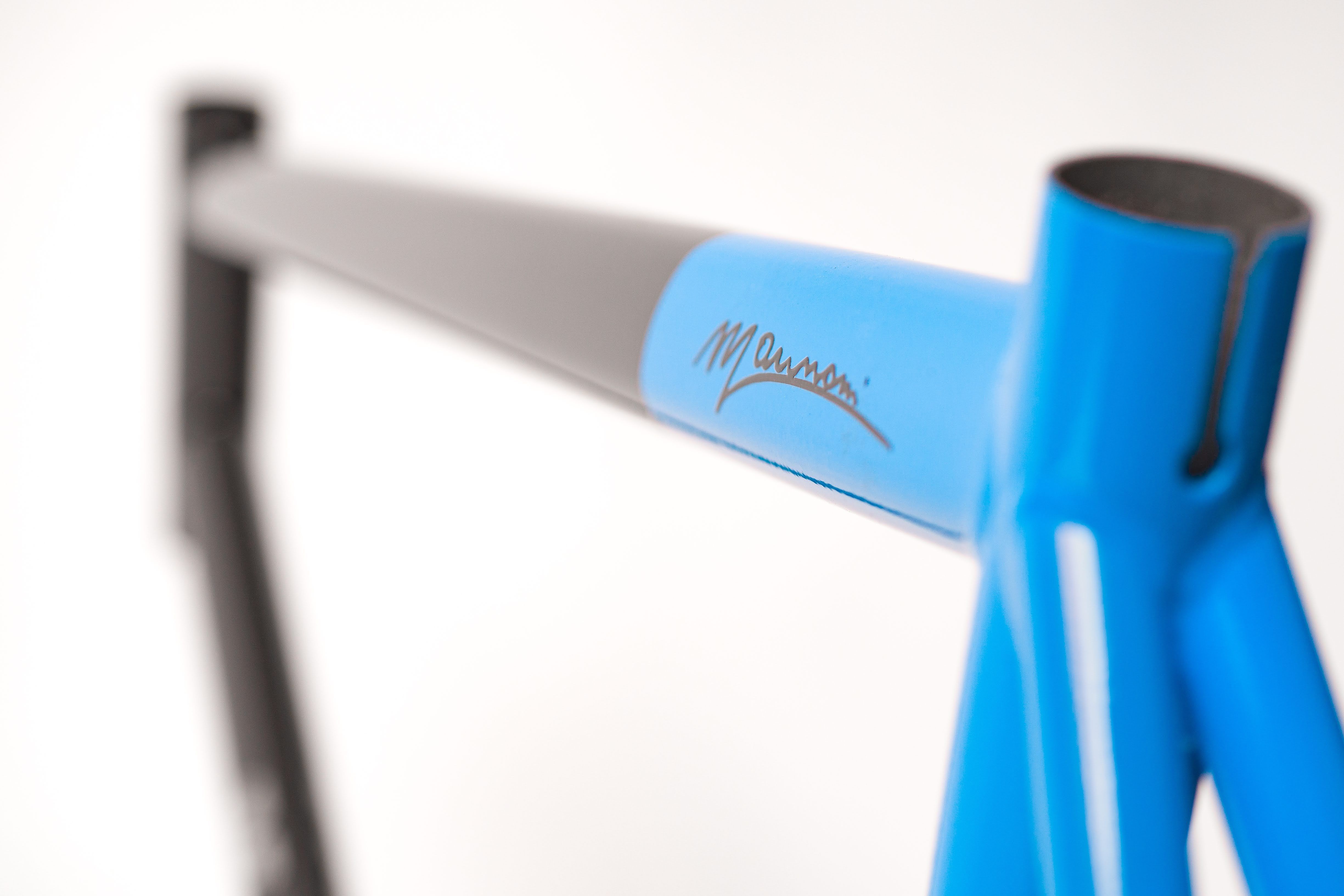 Bicycle frame, detail shot.