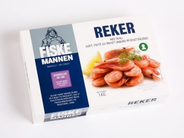 En pakke reker fra Fiskemannen
