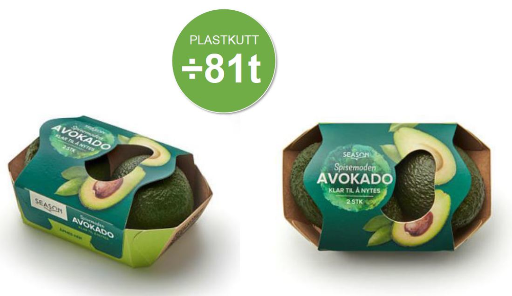 Plastkutt på avokado-emballasje