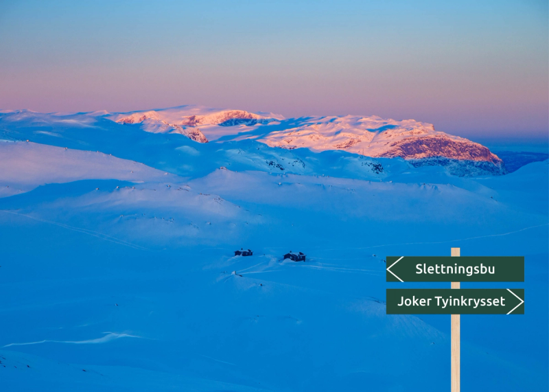Slettningsbu i vakkert fjellandskap