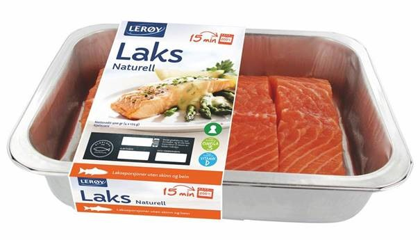 En pakke laks naturell fra Lerøy