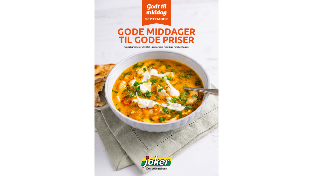 Forsiden av inspirasjonsheftet "Godt til middag - september"