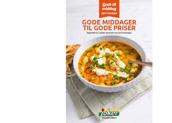 Forsiden av inspirasjonsheftet "Godt til middag - september"