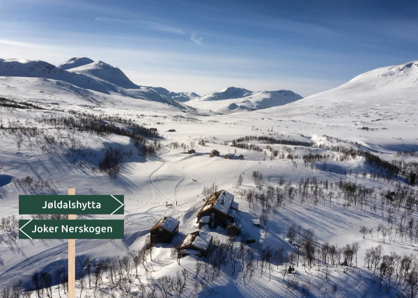 Jøldalshytta i vakkert vinterlandskap