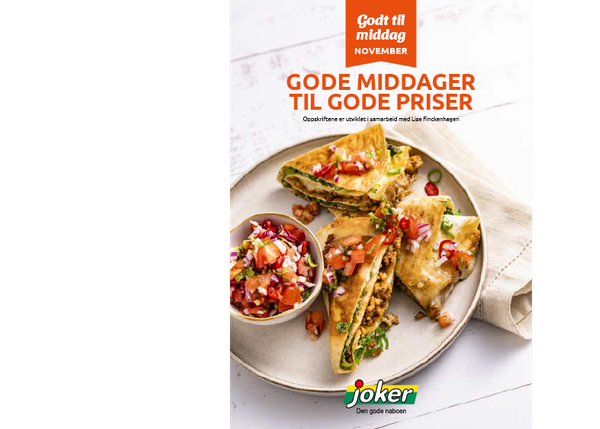 Forsiden av inspirasjonsheftet "Godt til middag - november"