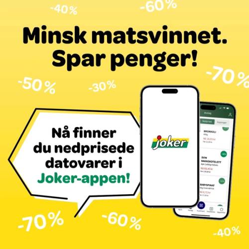 Banner med teksten "Minsk matsvinnet. Spar penger"