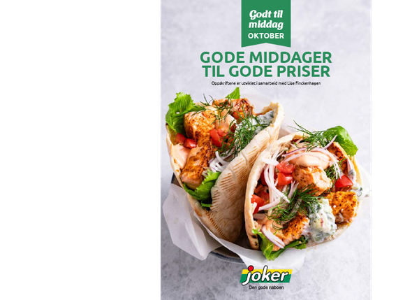 Forsiden av inspirasjonsheftet "Godt til middag - oktober"