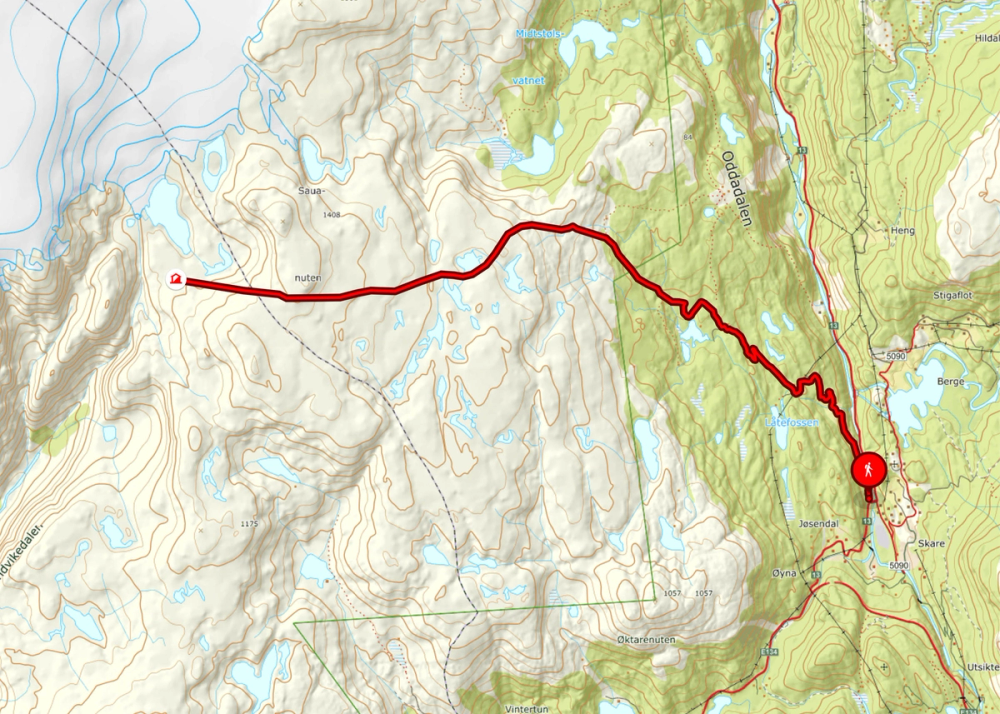 Turkart - Fra Joker Skarsmo til Sauabrehytta