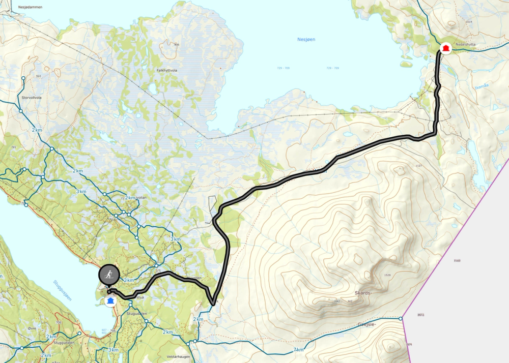 Turkart - Fra Joker Stugudal til Nedalshytta