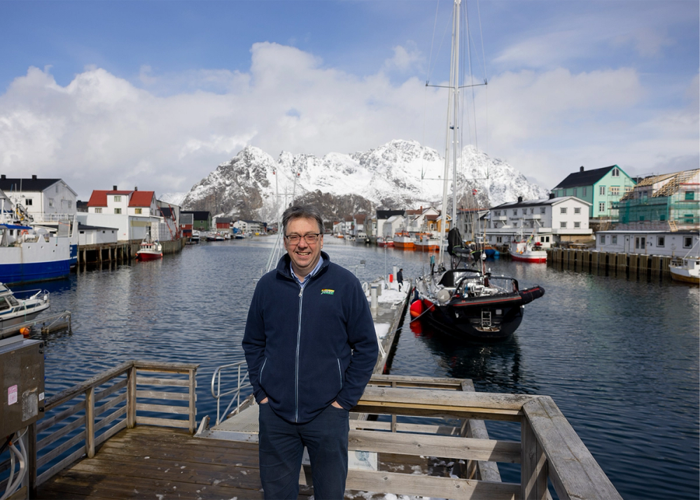 Kjøpmann Børge Larsen ved havnen