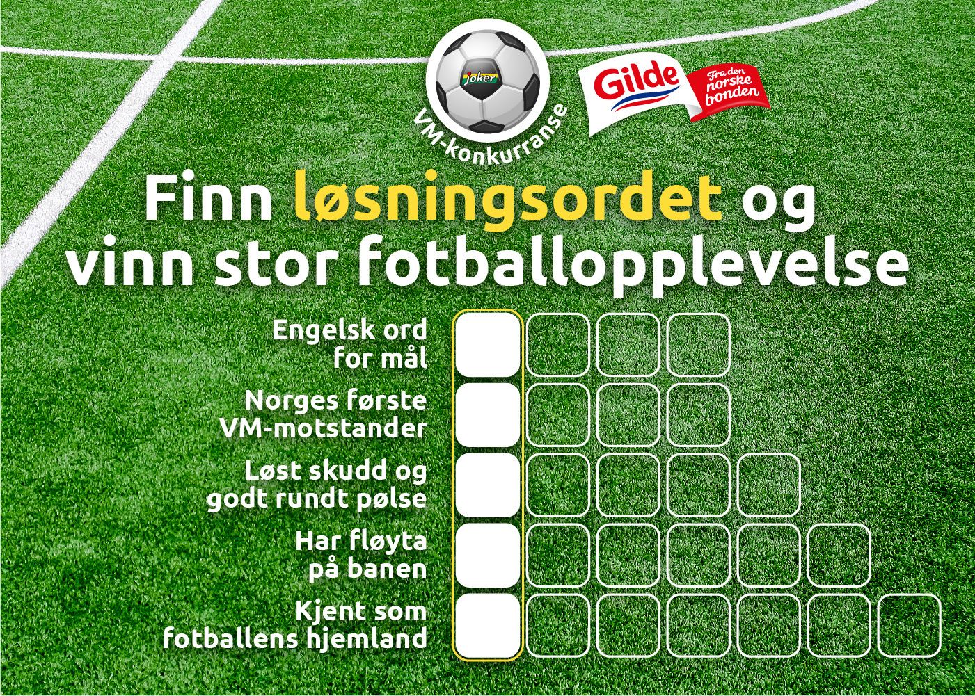VM-konkurranse: Finn løsningsordet og vinn stor fotballopplevelse