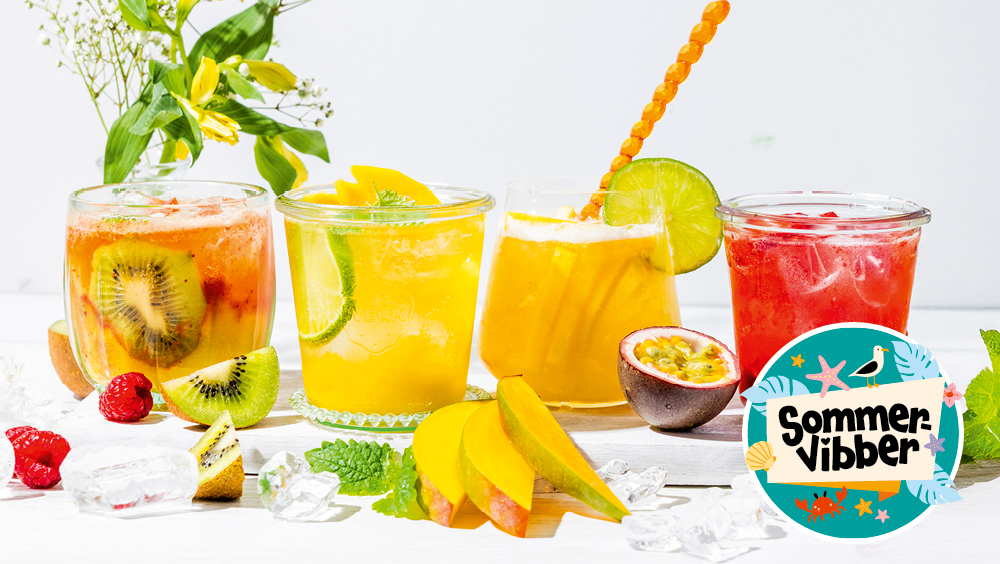 Bilde med leskende sommerdrikker