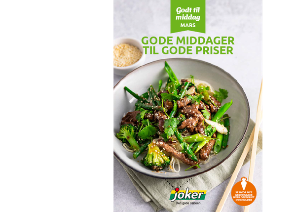 Forsiden av inspirasjonsheftet "Godt til middag - mars"