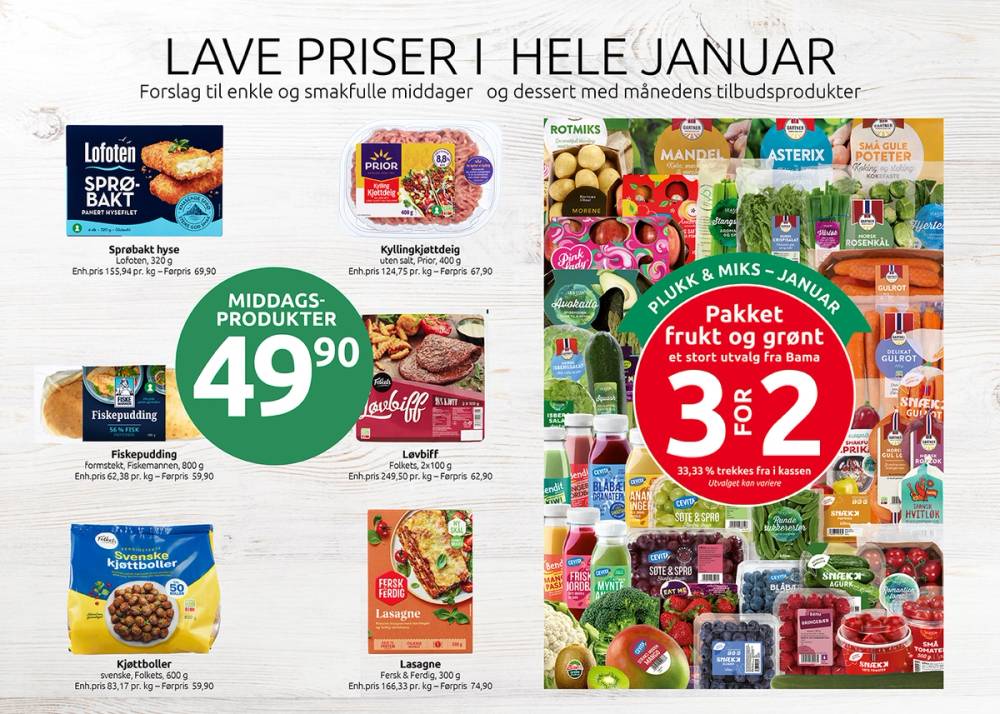 Godt til middag januar – produkter