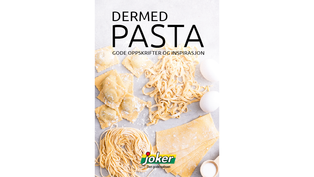 Forsiden av inspirasjonsheftet "Dermed pasta"