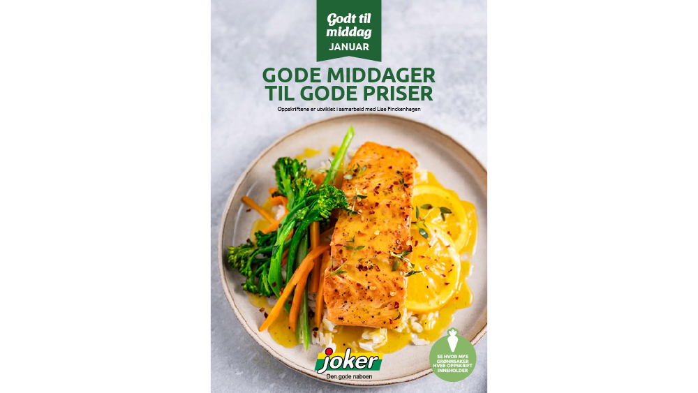 Forsiden av inspirasjonsheftet "Godt til middag - januar"
