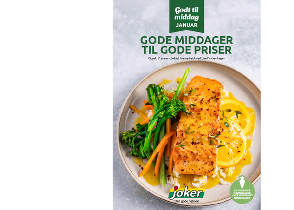 Forsiden av inspirasjonsheftet "Godt til middag - januar"