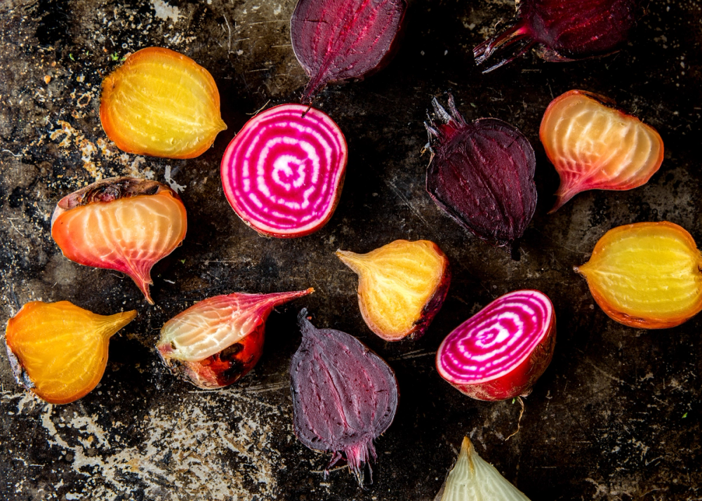 Et utvalg fargerike beter