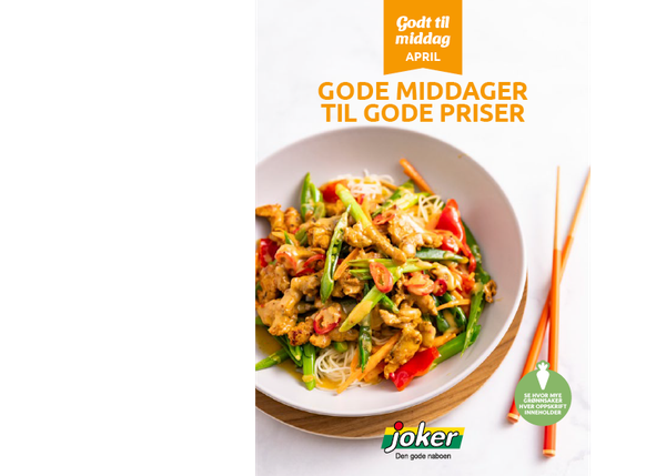 Forsiden av inspirasjonsheftet "Godt til middag - april"