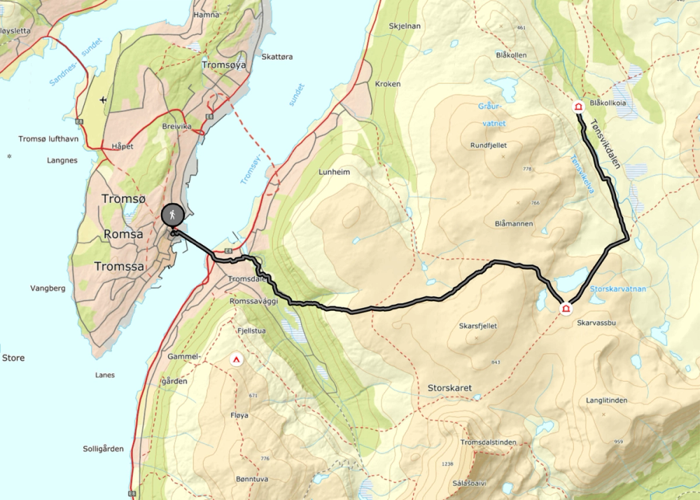 Turkart - Fra Joker Storgatbakken til Blåkollkoia