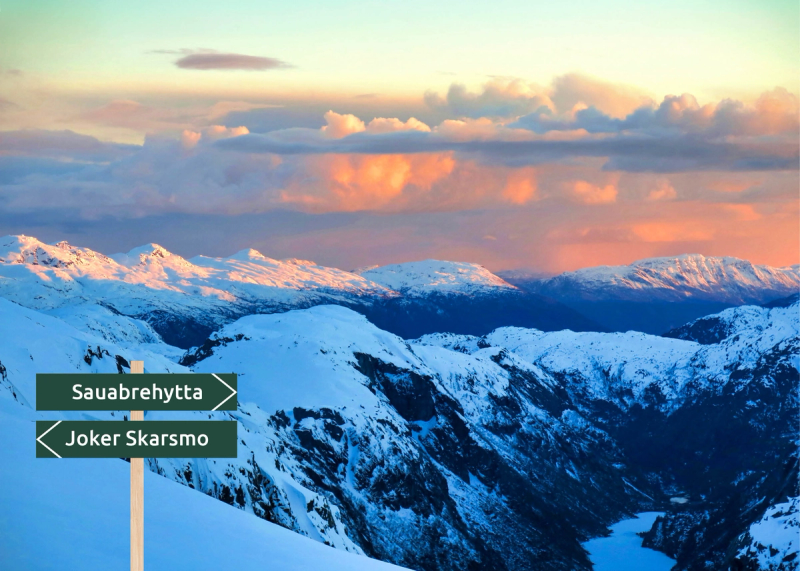 Utsikt fra Sauabrehytta